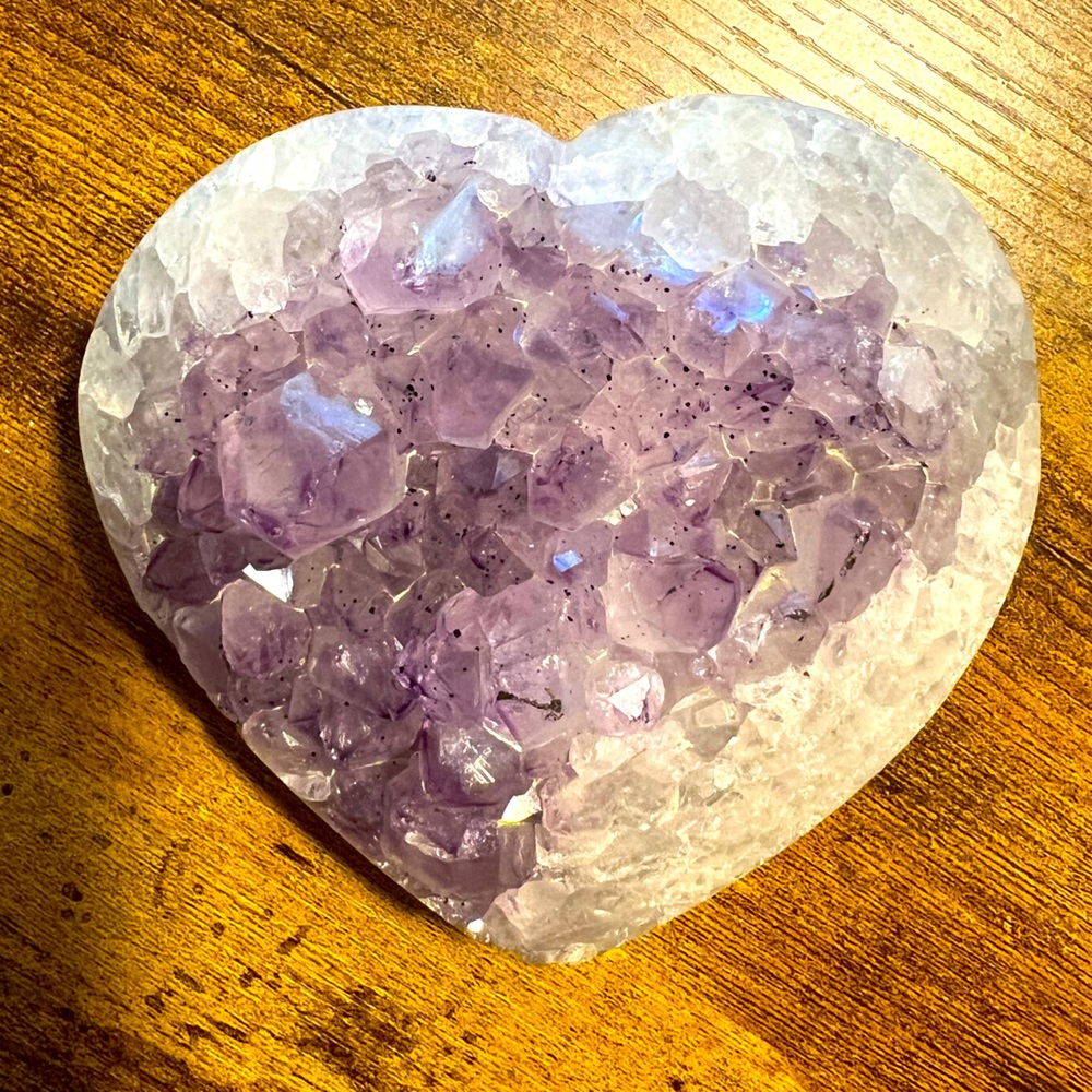 *SOLD* Amethyst HUGE large heart geode natural crystal stone carving